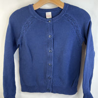 Size 8 (130): Hanna Andersson Navy Blue Button-up Knitted Cardigan