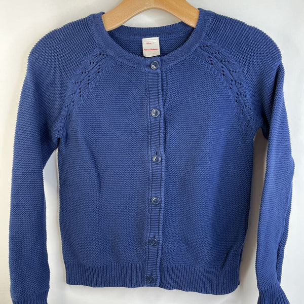 Size 8 (130): Hanna Andersson Navy Blue Button-up Knitted Cardigan