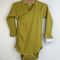 Size 18-24m: Kate Quinn Organics Yellow Wrap Long Sleeve Onesie