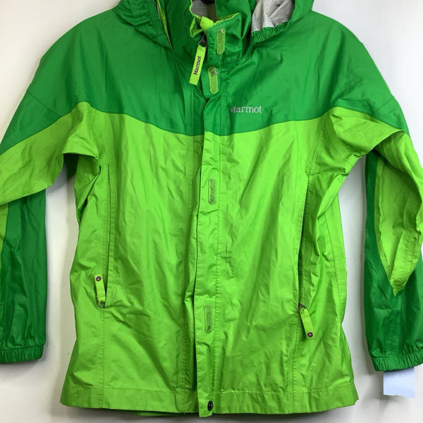 Size 10-12: Marmot Two-Tone Green Rain Coat