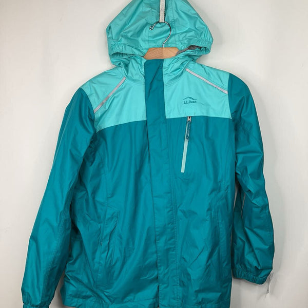 Size 14-16: L.L.Bean Two-Tone Teal Fleece Lined Rain Coat