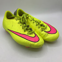 Size 3Y: Nike Yellow Pink Cleats