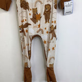 Size 0-3m: Little Sleepies Bear Print Zip Legs Pjs