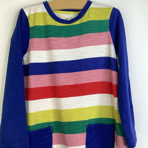 Size 7-8: Mini Boden Blue/Colorful Striped Dress