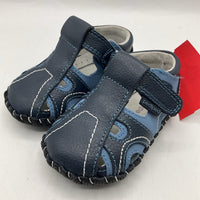 Size S (6-12m): Pediped Brody NAVY BLUE Soft-Sole Baby Shoes NEW in BOX