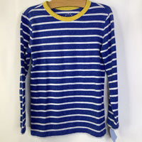 Size 6-7: Primary Blue/White Striped Long Sleeve Shirt