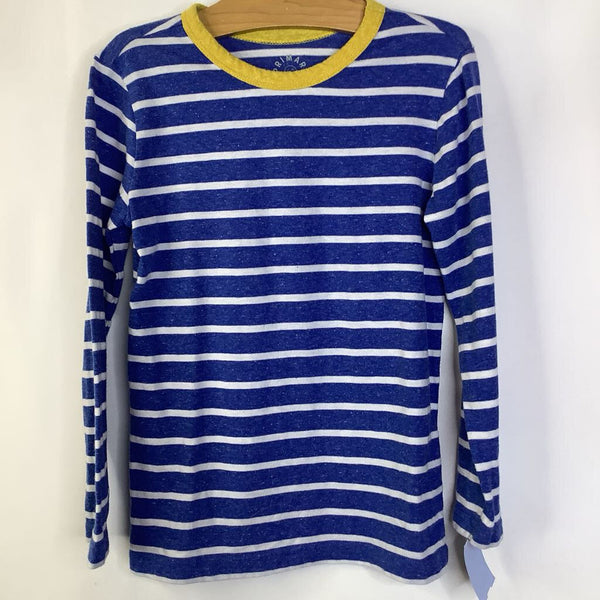 Size 6-7: Primary Blue/White Striped Long Sleeve Shirt