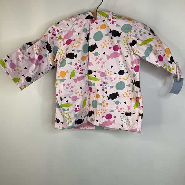 Size 12m: Magnificent Baby Light Pink/Colorful Shapes Magnetic Rain Coat