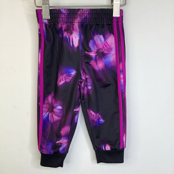 Size 9m: Adidas Purple/Black Floral Athletic Pants