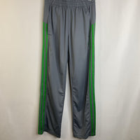 Size 8: Adidas Grey/Green Stripe Side Sweatpants