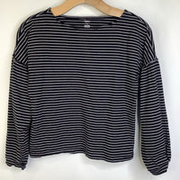 Size 10: Tea Black/White Striped Long Sleeve Shirt