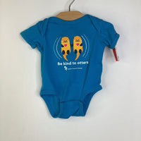 Size 6m: Rabbit Skins Blue Otters 'Be Kind to Otters' Short Sleeve Onesie