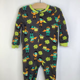 Size 2: Carters Grey Superhero Fleece Footed Long Sleeve 1pc PJs