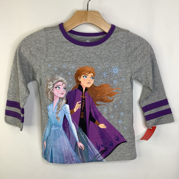 Size 7-8: Disney Frozen II Grey & Purple 'Elsa & Anna' Long Sleeve Shirt