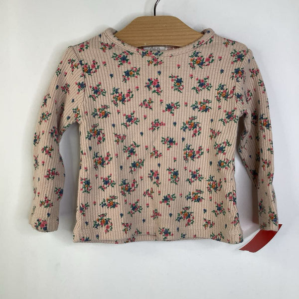 Size 12-18m: Zara Pink Floral Textured Long Sleeve Shirt