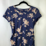 Size S: Sonoma Blue Pink Floral Short Sleeve Dress