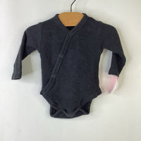 Size 0-3m: Zara Grey Waffle Knit Button-Up Long Sleeve Wrap Onesie