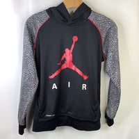 Size 14: Air Jordan Black Grey Red Pullover Hooded Jacket