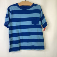 Size 6-7 (120): Hanna Andersson Two-Tone Blue Striped T-Shirt