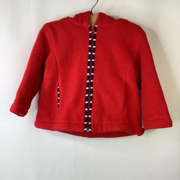 Size 3 (90): Hanna Andersson Red Fleece Lined Coat