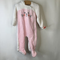 Size 6-9m: Penelope Mack White & Pink Fuzzy Cozy Bunny Costume