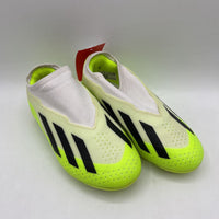 Size 11: Adidas Neon Yellow & White Slip-on Soccer Cleats