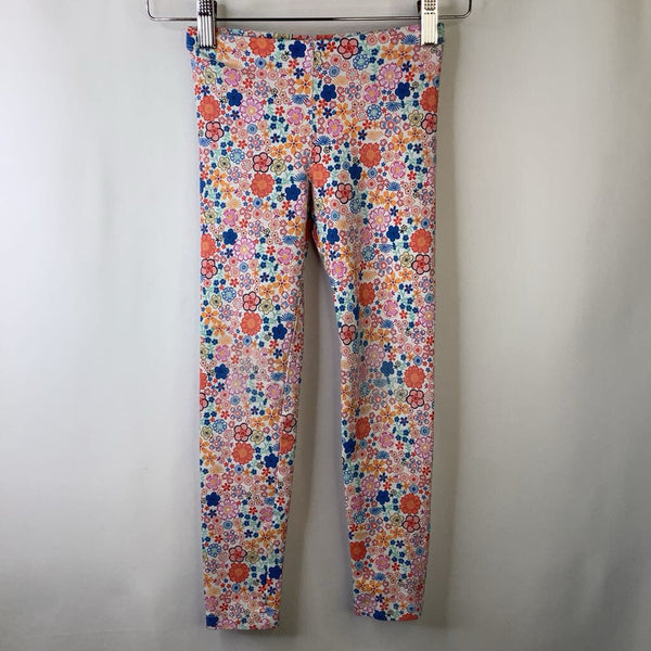 Size 7: Tea Collection White Colorful Flowers Leggings