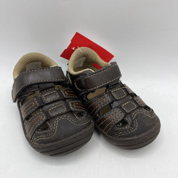 Size 4: Stride Rite Brown Leather Velcro Sandals