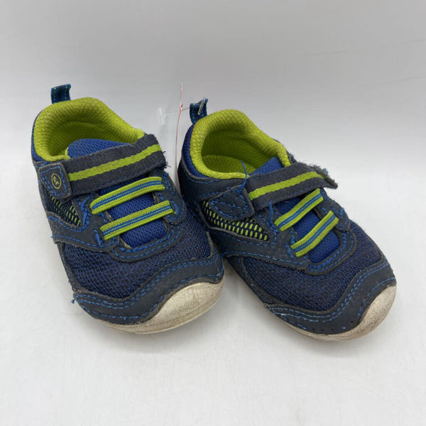 Size 4: Stride Rite Blue & Green Velcro Sneakers