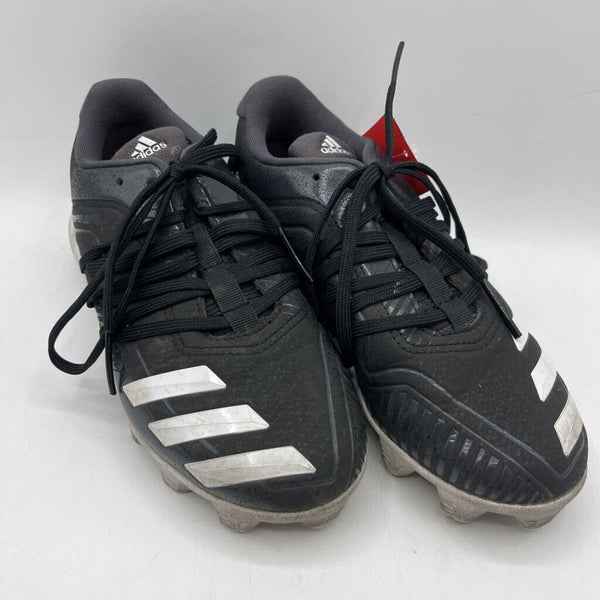 Size 2Y: Adidas Black/White Lace-Up Soccer Cleats