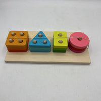 Wooden Colorful Number Matching Peg Puzzle