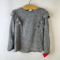 Size 12-18m: Zara Grey Heathered Ruffle Long Sleeve Shirt