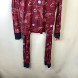 Size 16: Lands' End Red Space Shuttle Blue Prints Long Sleeve 2pc PJs