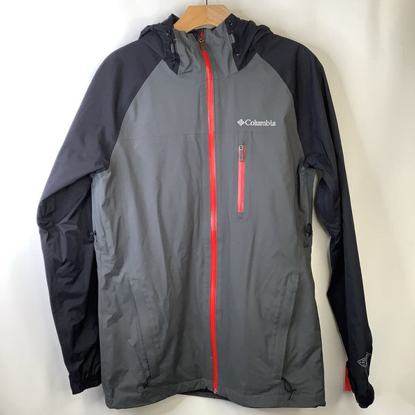 Size 18-20 (S): Columbia Grey & Black Lined Rain Coat