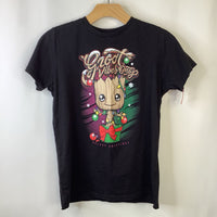 Size 12: Funko Marvel Black 'Groot Vibes Only' Holiday T-Shirt