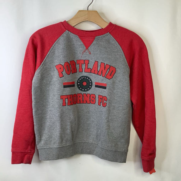 Size 8-10: Colosseum Red & Grey Portland Thorns FC Pullover Sweatshirt