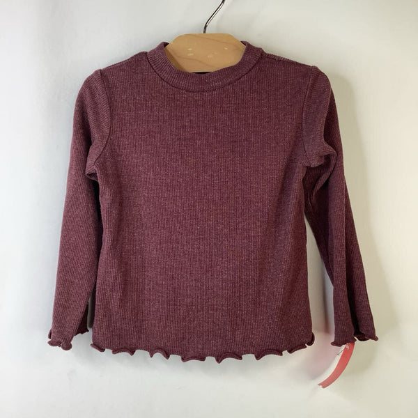 Size 9-12m: Zara Maroon Ribbed Long Sleeve Shirt