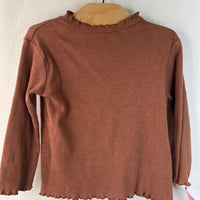 Size 9-12m: Zara Brown Ribbed Long Sleeve Shirt