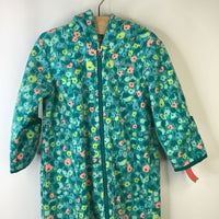 Size 12-18m: Columbia Teal Floral Print Fleece Lined Bunting