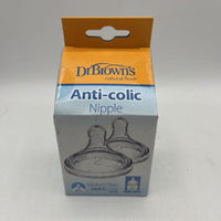 Size 2: Dr.Browns Anti-Colic 2pc Nipple Set-NEW