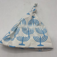 Size NB: Blue White Chanukah Menorah Baby Hat