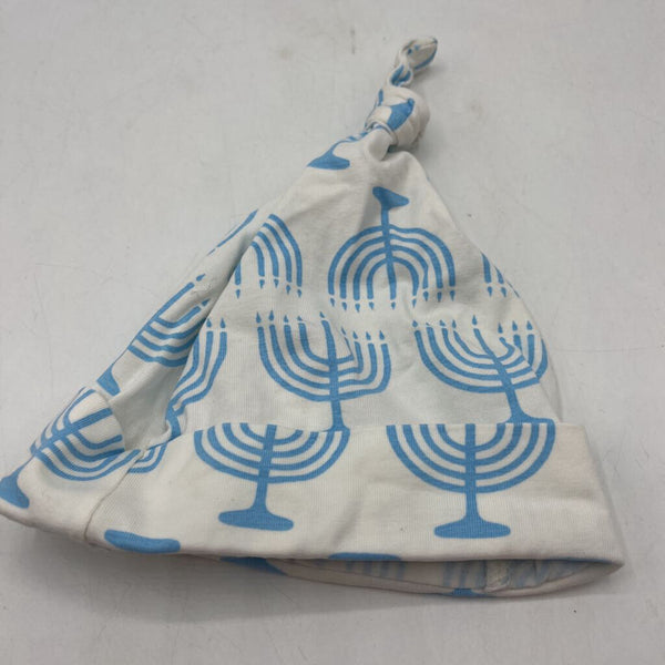 Size NB: Blue White Chanukah Menorah Baby Hat