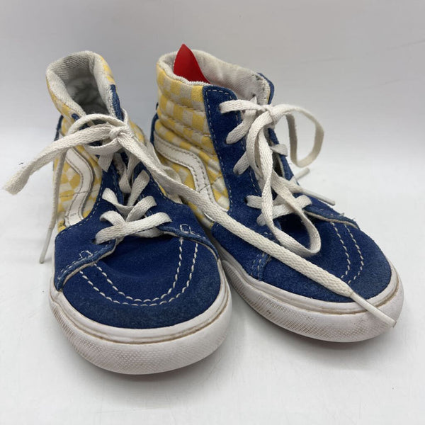 Size 9: Vans Navy Yellow Lace Up High Tops