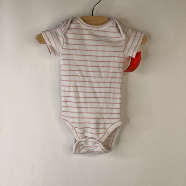 Size NB: Nordstrom Pink White Striped Onesie