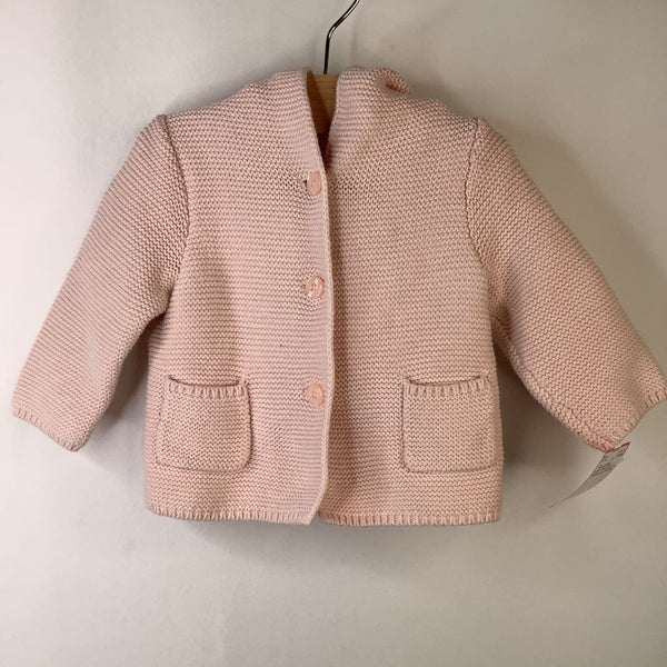 Size 6-12m: Gap Light Pink Knitted Button-Up Hoodie