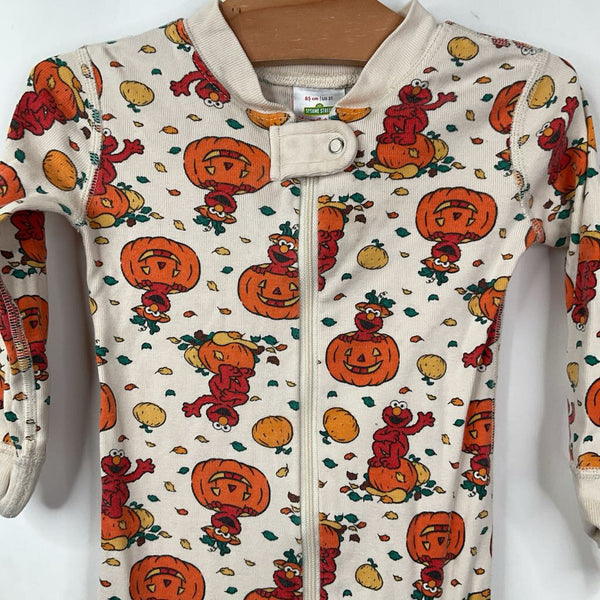 Size 2 (85): Hanna Andersson Creme/Elmo & Pumpkins Print 1pc PJs