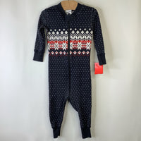 Size 12-18m (70): Hanna Andersson Black White Red Pattern 1pc Pjs