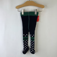 Size 6- 12m: Black White Heart Tights