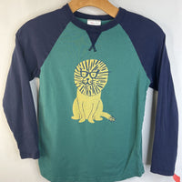 Size 8 (130 ): Hanna Andersson Navy Green Lion Long Sleeve Shirt