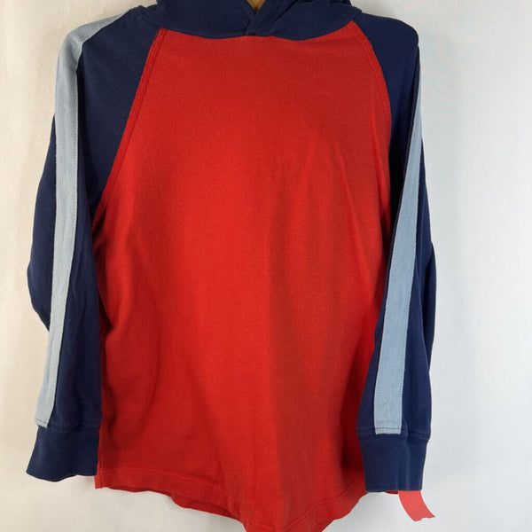 Size 5 (110): Hanna Andersson Orange Navy Hoodie Long Sleeve Shirt